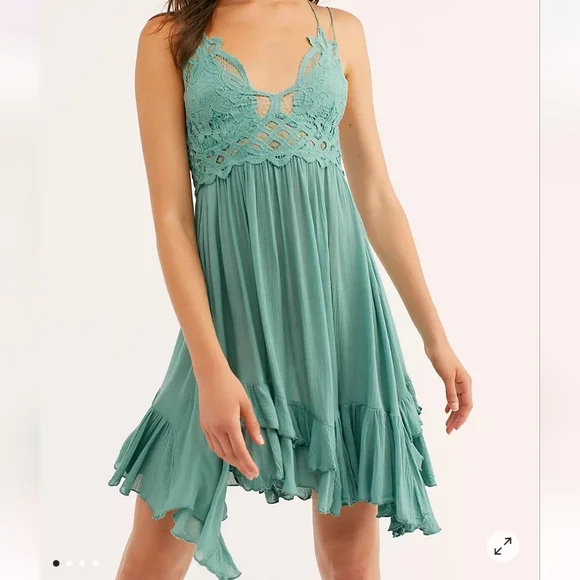 Free People Asymmetrical Teal Dress - Picture 1 of 5
